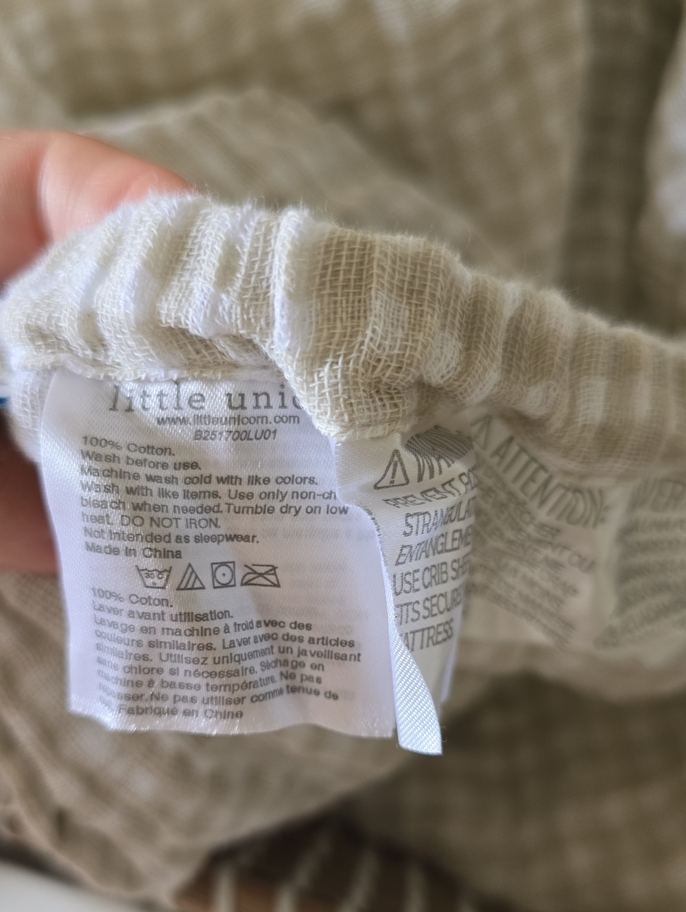 Cotton Gingam Crib Sheet